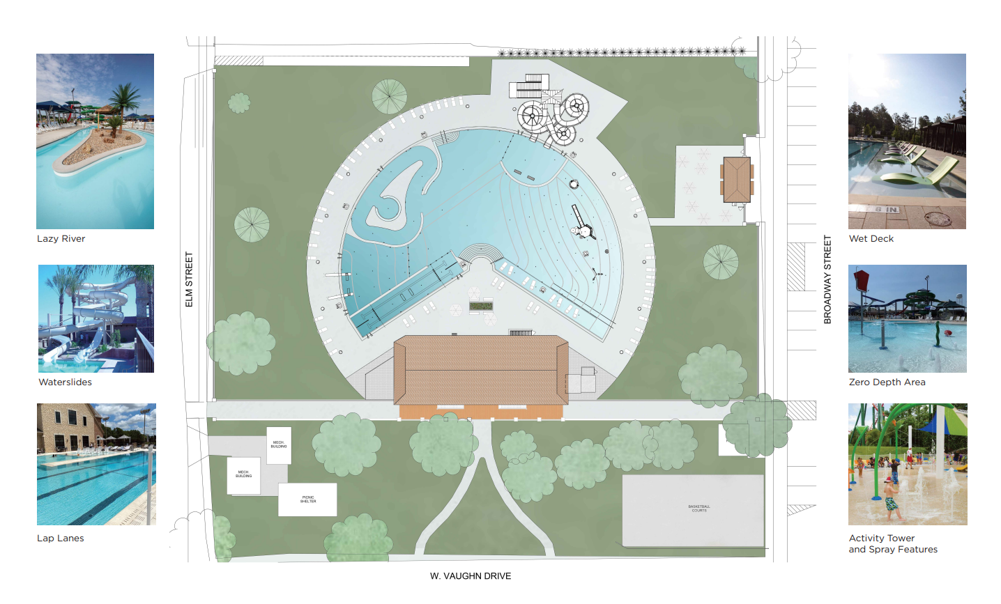 Crystal Beach Aquatic Center Rendering