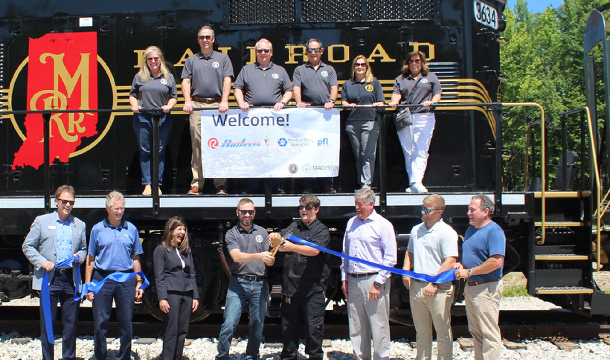 photo of ribbon cutting at the Madison railroad