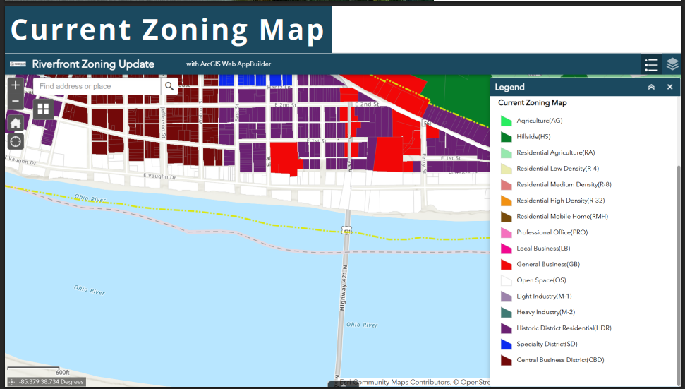 Current Riverfront Zoning Map
